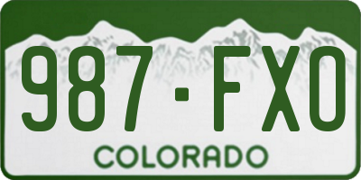 CO license plate 987FXO