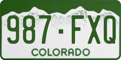 CO license plate 987FXQ