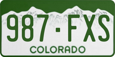 CO license plate 987FXS