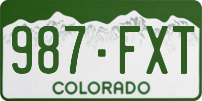 CO license plate 987FXT