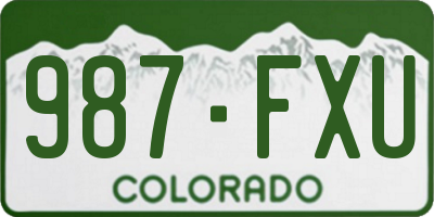 CO license plate 987FXU