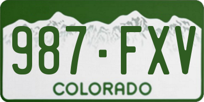 CO license plate 987FXV