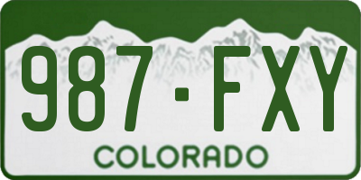 CO license plate 987FXY