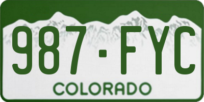 CO license plate 987FYC
