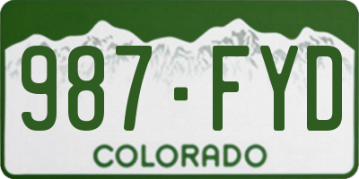 CO license plate 987FYD