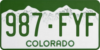 CO license plate 987FYF
