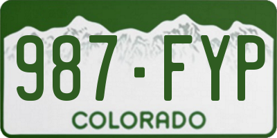 CO license plate 987FYP