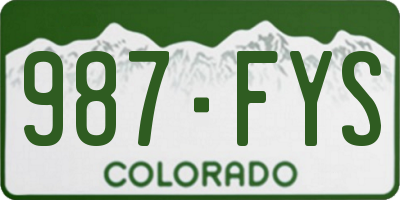 CO license plate 987FYS