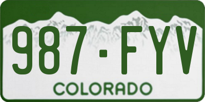 CO license plate 987FYV