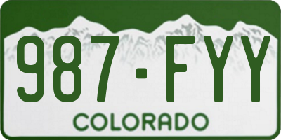CO license plate 987FYY