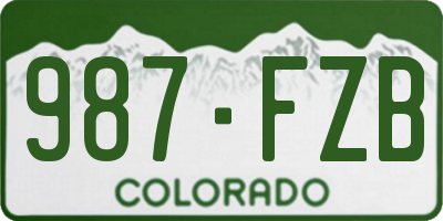 CO license plate 987FZB