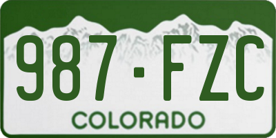 CO license plate 987FZC