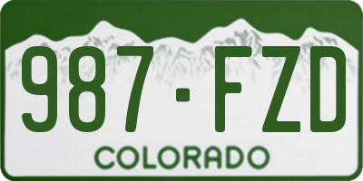 CO license plate 987FZD