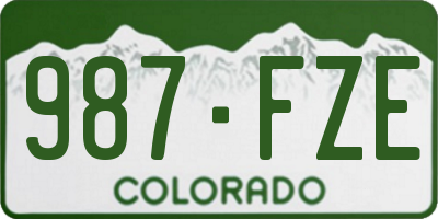 CO license plate 987FZE