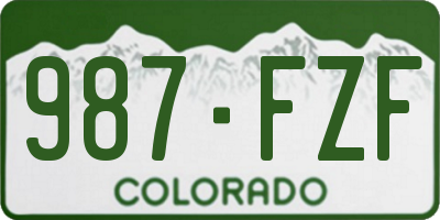 CO license plate 987FZF