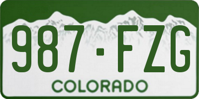 CO license plate 987FZG