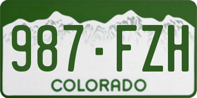 CO license plate 987FZH