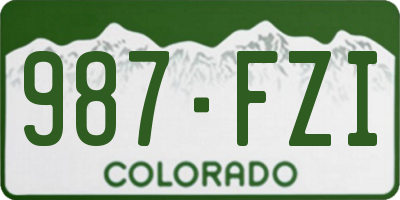 CO license plate 987FZI