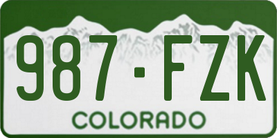 CO license plate 987FZK