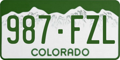 CO license plate 987FZL