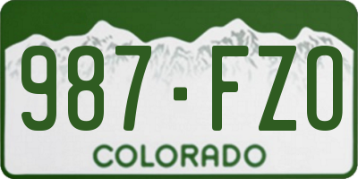 CO license plate 987FZO