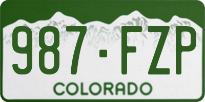 CO license plate 987FZP