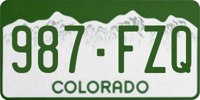 CO license plate 987FZQ