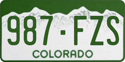 CO license plate 987FZS