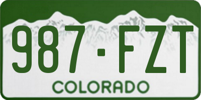 CO license plate 987FZT