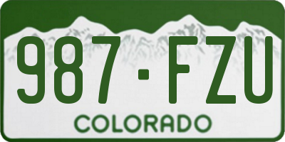 CO license plate 987FZU