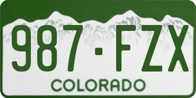CO license plate 987FZX