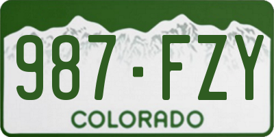 CO license plate 987FZY