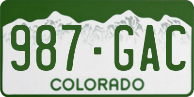 CO license plate 987GAC