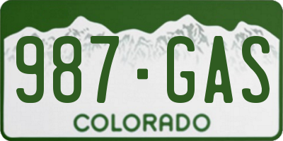 CO license plate 987GAS