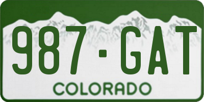 CO license plate 987GAT