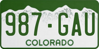 CO license plate 987GAU