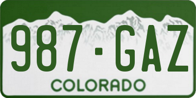 CO license plate 987GAZ