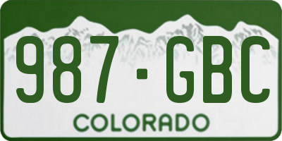 CO license plate 987GBC