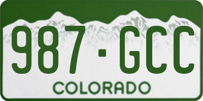 CO license plate 987GCC
