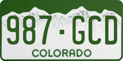 CO license plate 987GCD