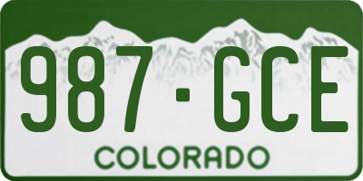 CO license plate 987GCE