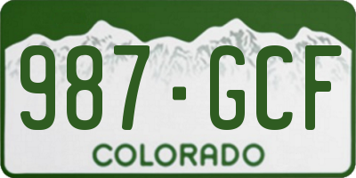 CO license plate 987GCF