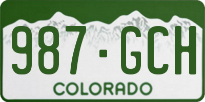 CO license plate 987GCH
