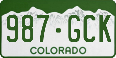 CO license plate 987GCK