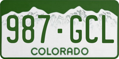 CO license plate 987GCL