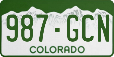 CO license plate 987GCN