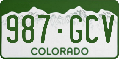 CO license plate 987GCV