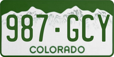 CO license plate 987GCY