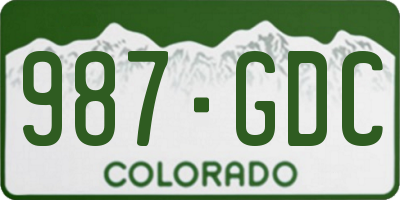 CO license plate 987GDC
