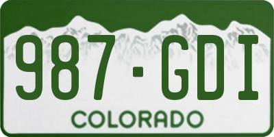 CO license plate 987GDI